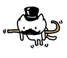 Black beard cat wearing a silk hat sticker #5855466