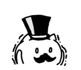 Black beard cat wearing a silk hat sticker #5855467