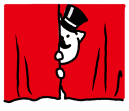 Black beard cat wearing a silk hat sticker #5855469