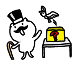 Black beard cat wearing a silk hat sticker #5855470