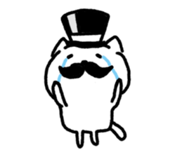 Black beard cat wearing a silk hat sticker #5855475