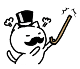 Black beard cat wearing a silk hat sticker #5855476