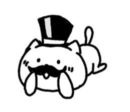 Black beard cat wearing a silk hat sticker #5855478