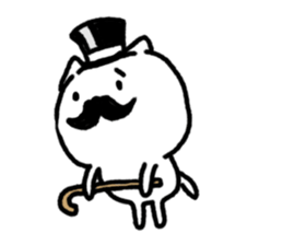 Black beard cat wearing a silk hat sticker #5855479