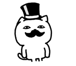 Black beard cat wearing a silk hat sticker #5855480