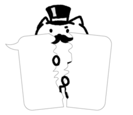 Black beard cat wearing a silk hat sticker #5855487