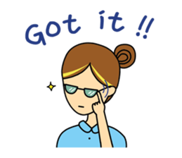 highlighted hair girl sticker #5856715