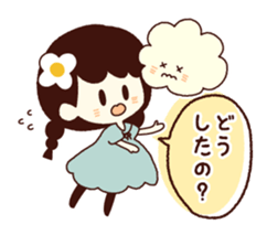 Pretty Cloud and girl sticker #5857617