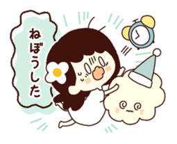 Pretty Cloud and girl sticker #5857620