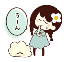 Pretty Cloud and girl sticker #5857637
