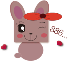 Home plate girl&Box bunny sticker #5857970