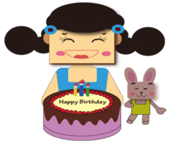 Home plate girl&Box bunny sticker #5857981