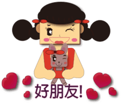 Home plate girl&Box bunny sticker #5857984