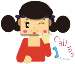 Home plate girl&Box bunny sticker #5857985