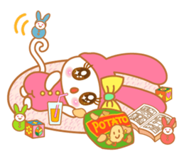 sweet rabbit cat sticker #5860019