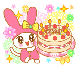 sweet rabbit cat sticker #5860022