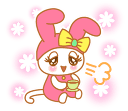 sweet rabbit cat sticker #5860023