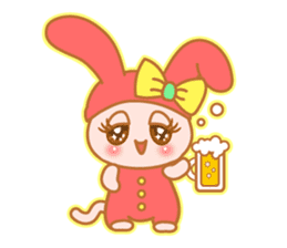 sweet rabbit cat sticker #5860029