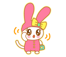 sweet rabbit cat sticker #5860037