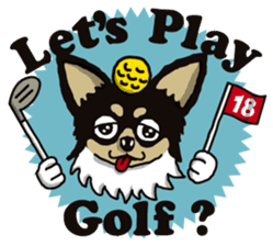 A golf of Chihuahua "CICCI" (English) sticker #5860557
