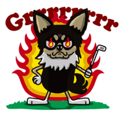A golf of Chihuahua "CICCI" (English) sticker #5860562