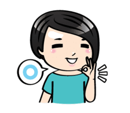 MUAY MENG | Short Hair with Daily Life sticker #5860650