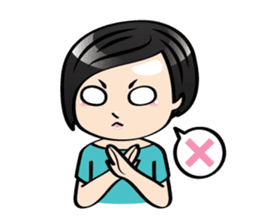 MUAY MENG | Short Hair with Daily Life sticker #5860651