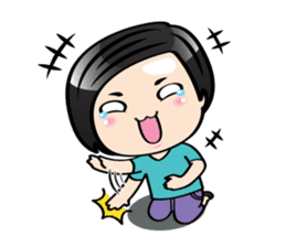 MUAY MENG | Short Hair with Daily Life sticker #5860652