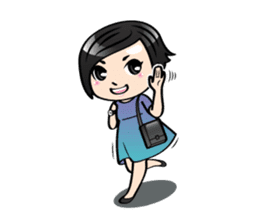 MUAY MENG | Short Hair with Daily Life sticker #5860653