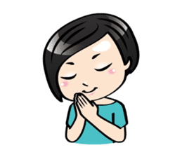 MUAY MENG | Short Hair with Daily Life sticker #5860655