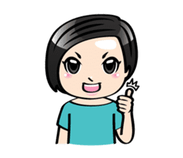 MUAY MENG | Short Hair with Daily Life sticker #5860656