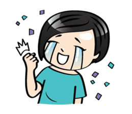 MUAY MENG | Short Hair with Daily Life sticker #5860657