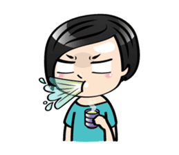 MUAY MENG | Short Hair with Daily Life sticker #5860658