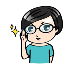 MUAY MENG | Short Hair with Daily Life sticker #5860660