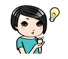 MUAY MENG | Short Hair with Daily Life sticker #5860661