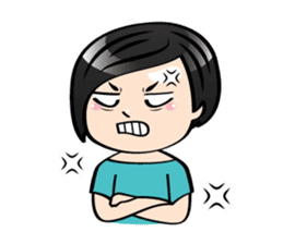 MUAY MENG | Short Hair with Daily Life sticker #5860663