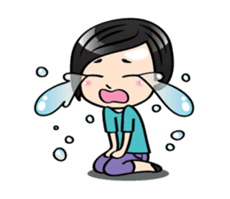 MUAY MENG | Short Hair with Daily Life sticker #5860665