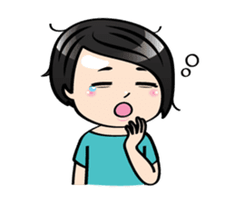MUAY MENG | Short Hair with Daily Life sticker #5860666