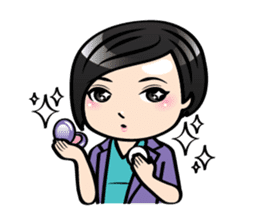 MUAY MENG | Short Hair with Daily Life sticker #5860667
