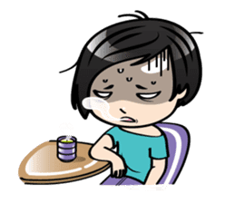 MUAY MENG | Short Hair with Daily Life sticker #5860668
