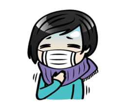 MUAY MENG | Short Hair with Daily Life sticker #5860669