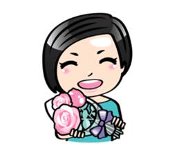 MUAY MENG | Short Hair with Daily Life sticker #5860672