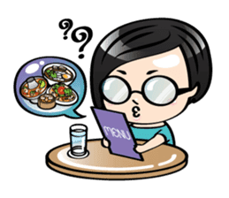 MUAY MENG | Short Hair with Daily Life sticker #5860674