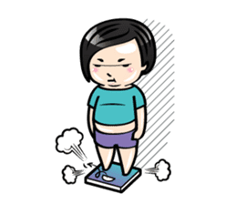 MUAY MENG | Short Hair with Daily Life sticker #5860676