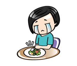 MUAY MENG | Short Hair with Daily Life sticker #5860678