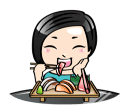 MUAY MENG | Short Hair with Daily Life sticker #5860679