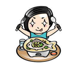 MUAY MENG | Short Hair with Daily Life sticker #5860681
