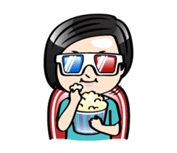 MUAY MENG | Short Hair with Daily Life sticker #5860685