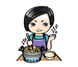 MUAY MENG | Short Hair with Daily Life sticker #5860687