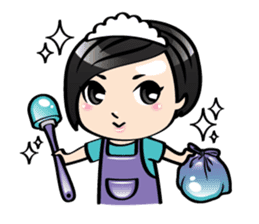 MUAY MENG | Short Hair with Daily Life sticker #5860688